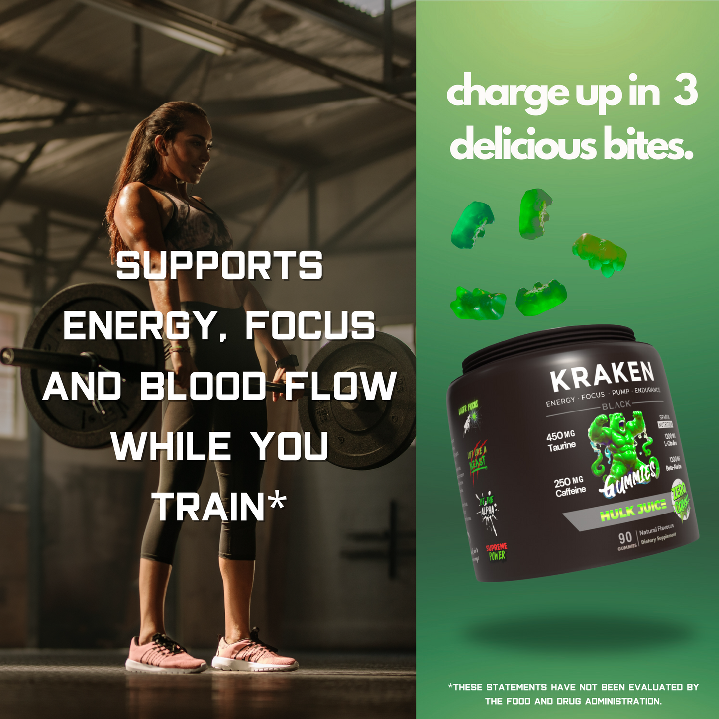 Kraken - Stim Pre Workout Gummies 60 Serves image 2