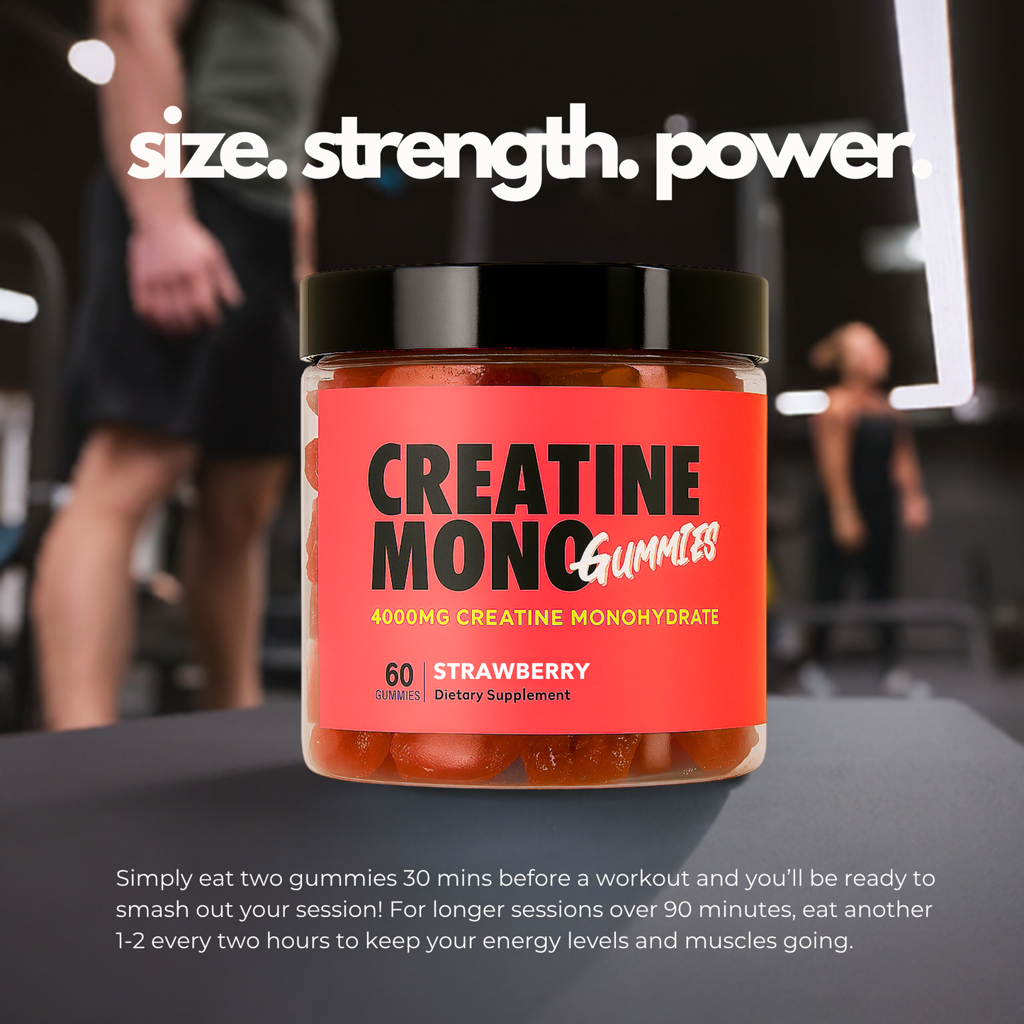 Creatine Monohydrate Gummies 4g per serve - Strawberry
