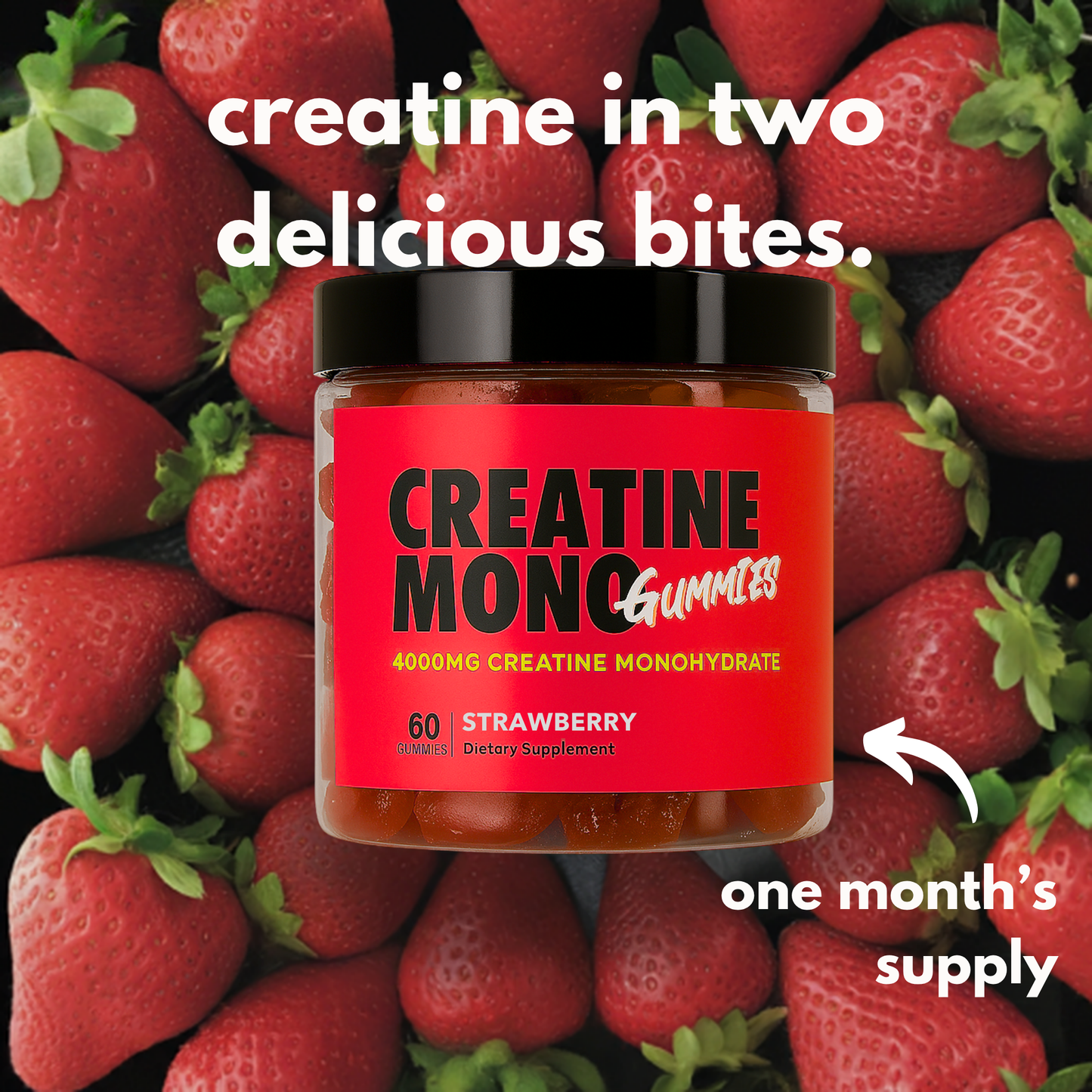 Creatine Monohydrate Gummies 4g per serve - Strawberry