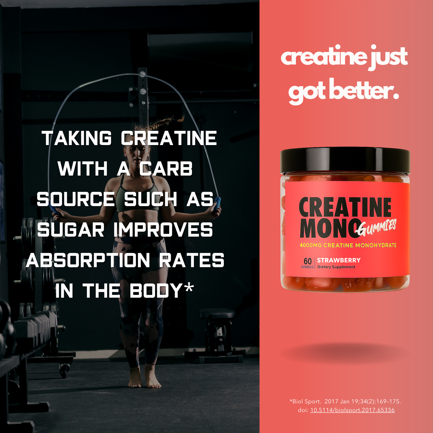 Creatine Monohydrate Gummies 4g per serve - Strawberry