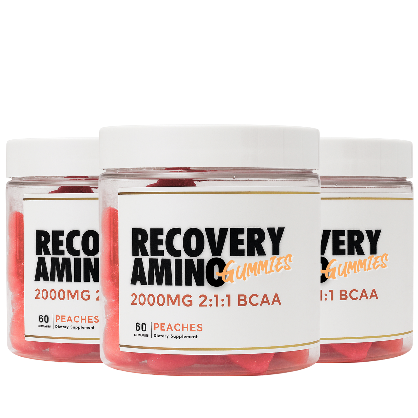 BCAA Gummies - 2:1:1 Branched Chain Amino Acids Peach Flavour