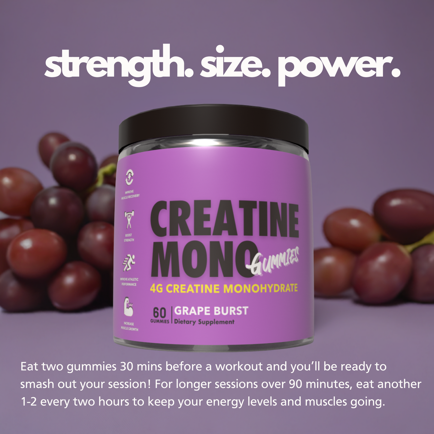 Creatine Mono Gummies 4g Grape Burst image 4