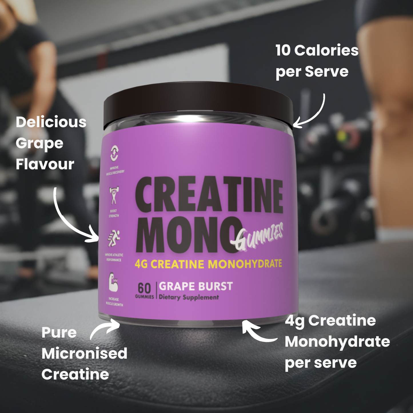 Creatine Mono Gummies 4g Grape Burst image 3