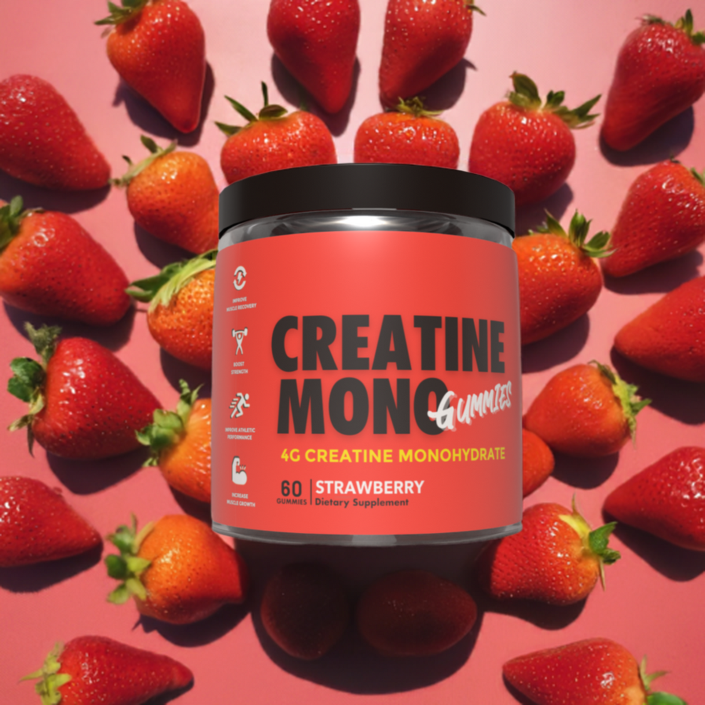 Creatine Monohydrate Gummies 4g per serve - Strawberry image 5