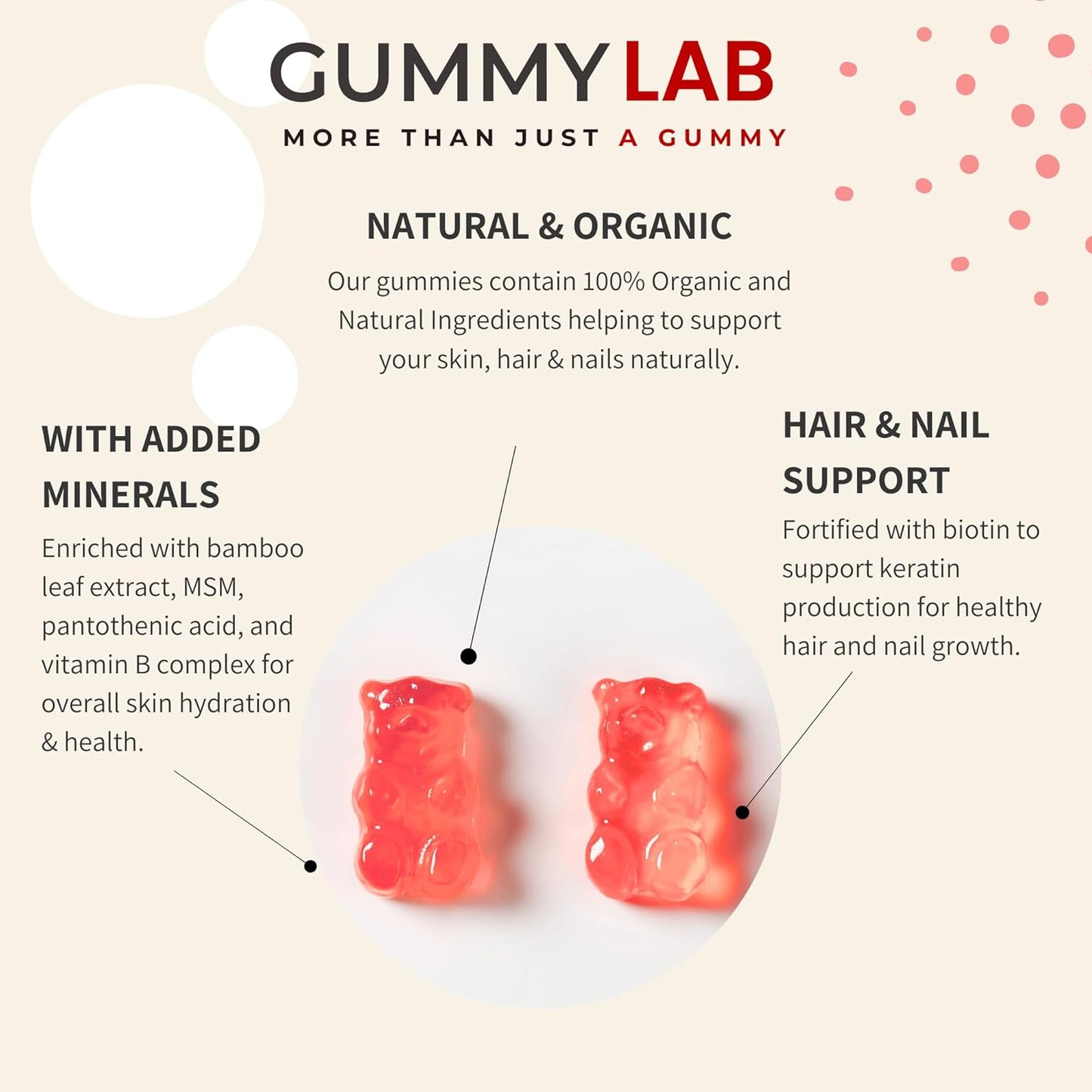 Glow+ Collagen Gummies with Biotin & Hydrolyzed Keratin - Strawberry Flavour