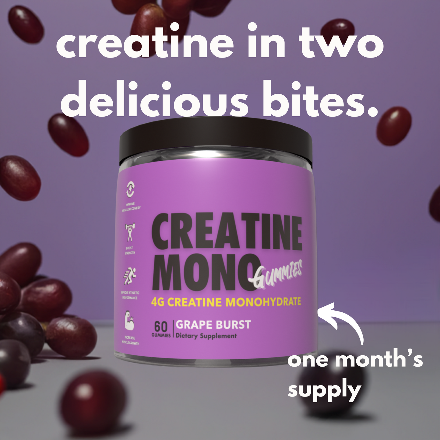 Creatine Mono Gummies 4g Grape Burst image 2
