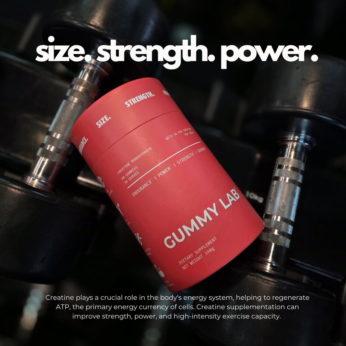 Creatine Monohydrate Gummies 5G Strawberry 90 Individually Wrapped Pieces