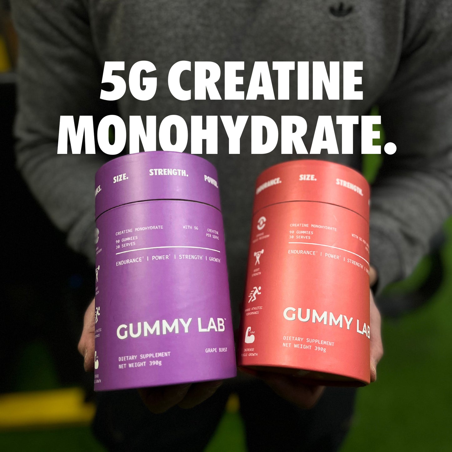 Creatine Monohydrate Gummies 5G Grape Burst 90 Individually Wrapped Pieces