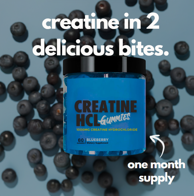 Creatine Hydrochloride (HCL) Gummies - Blueberry Flavour