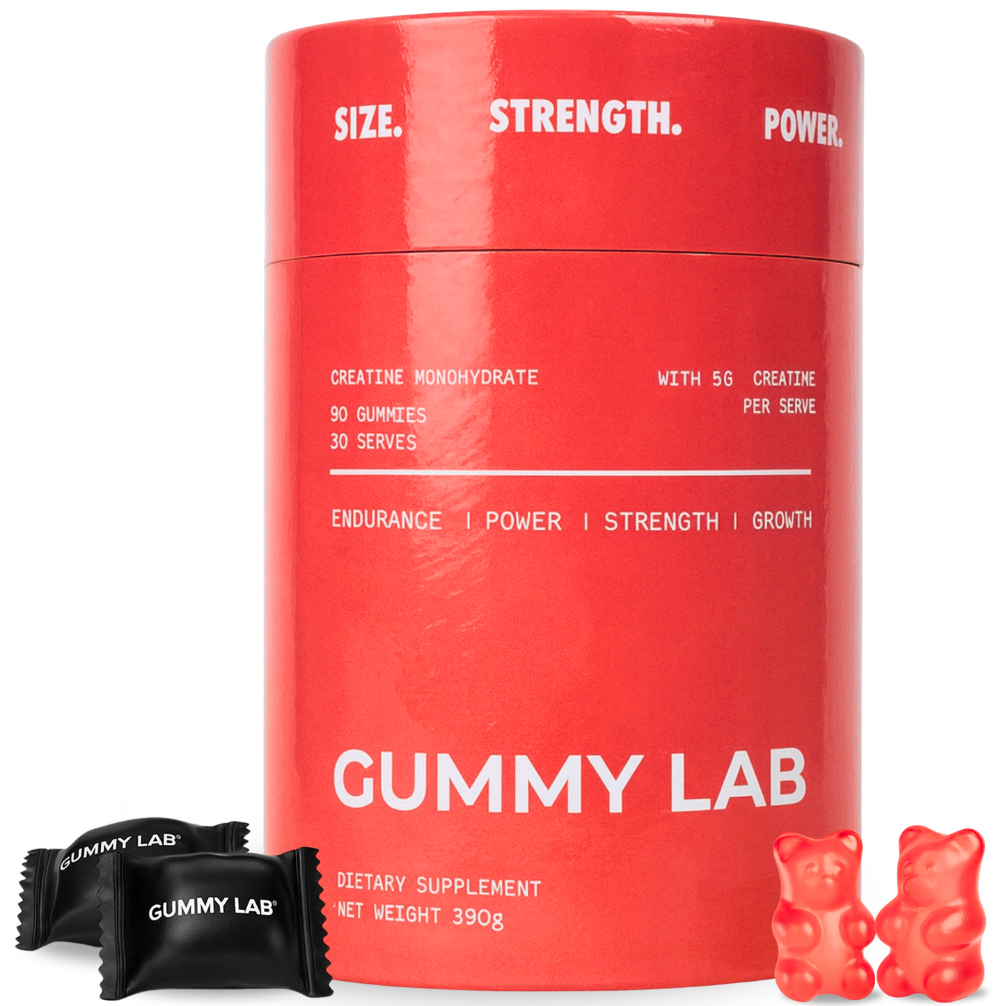 Creatine Monohydrate Gummies 5G Strawberry 90 Individually Wrapped Pieces