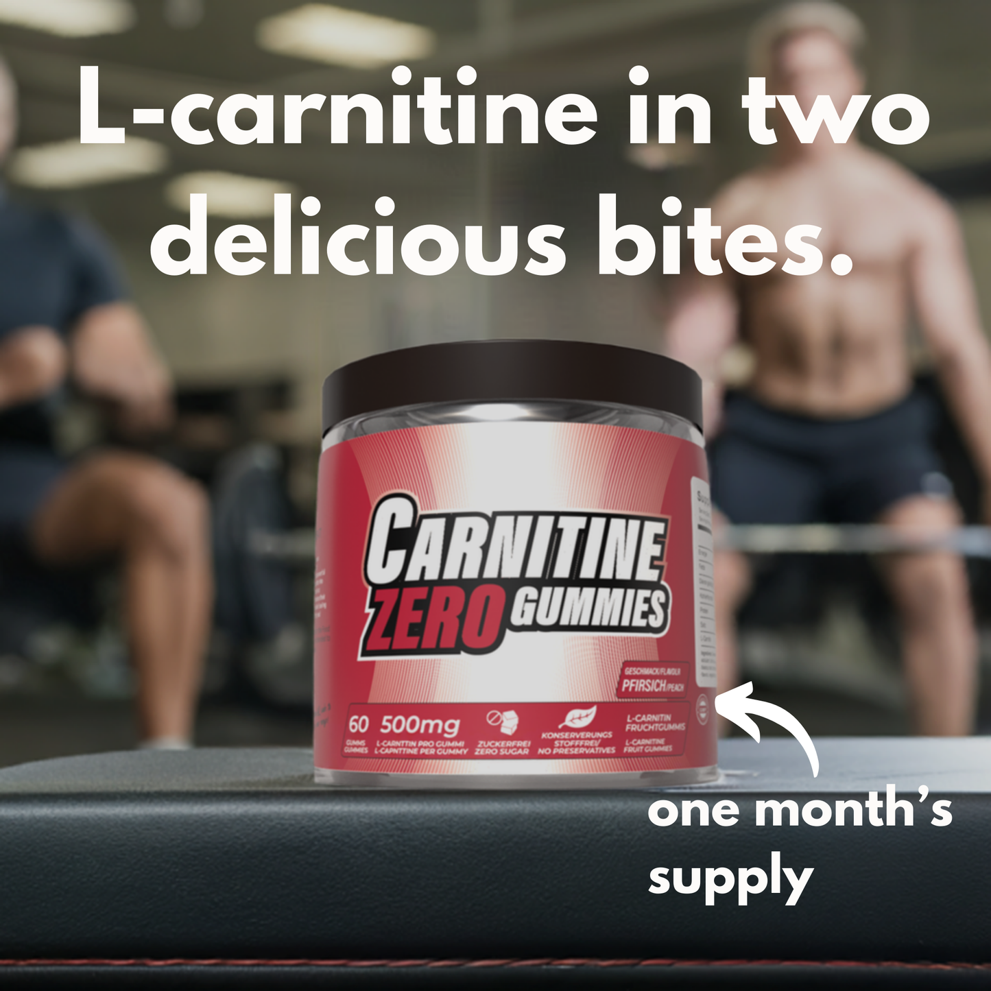 L-Carnitine Gummies 1000mg German Engineered Peach Flavour image 2