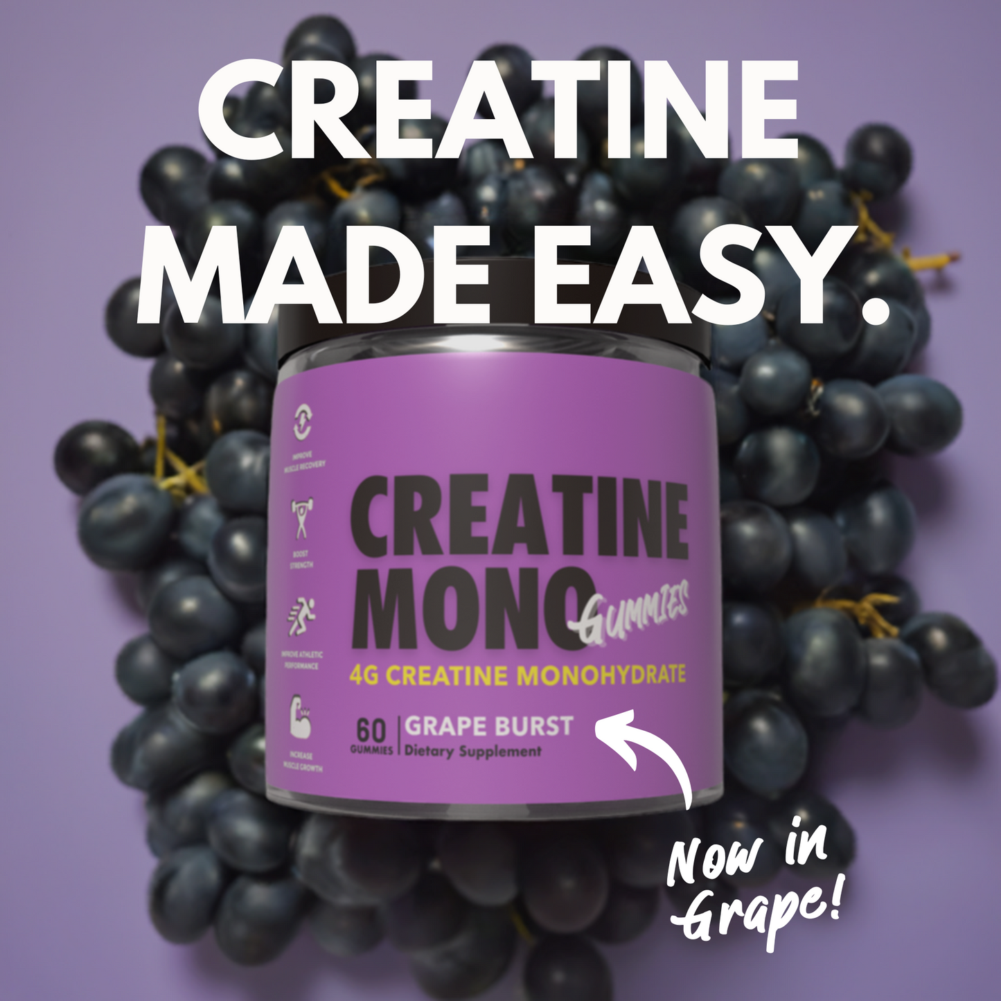 Creatine Mono Gummies 4g Grape Burst image 1