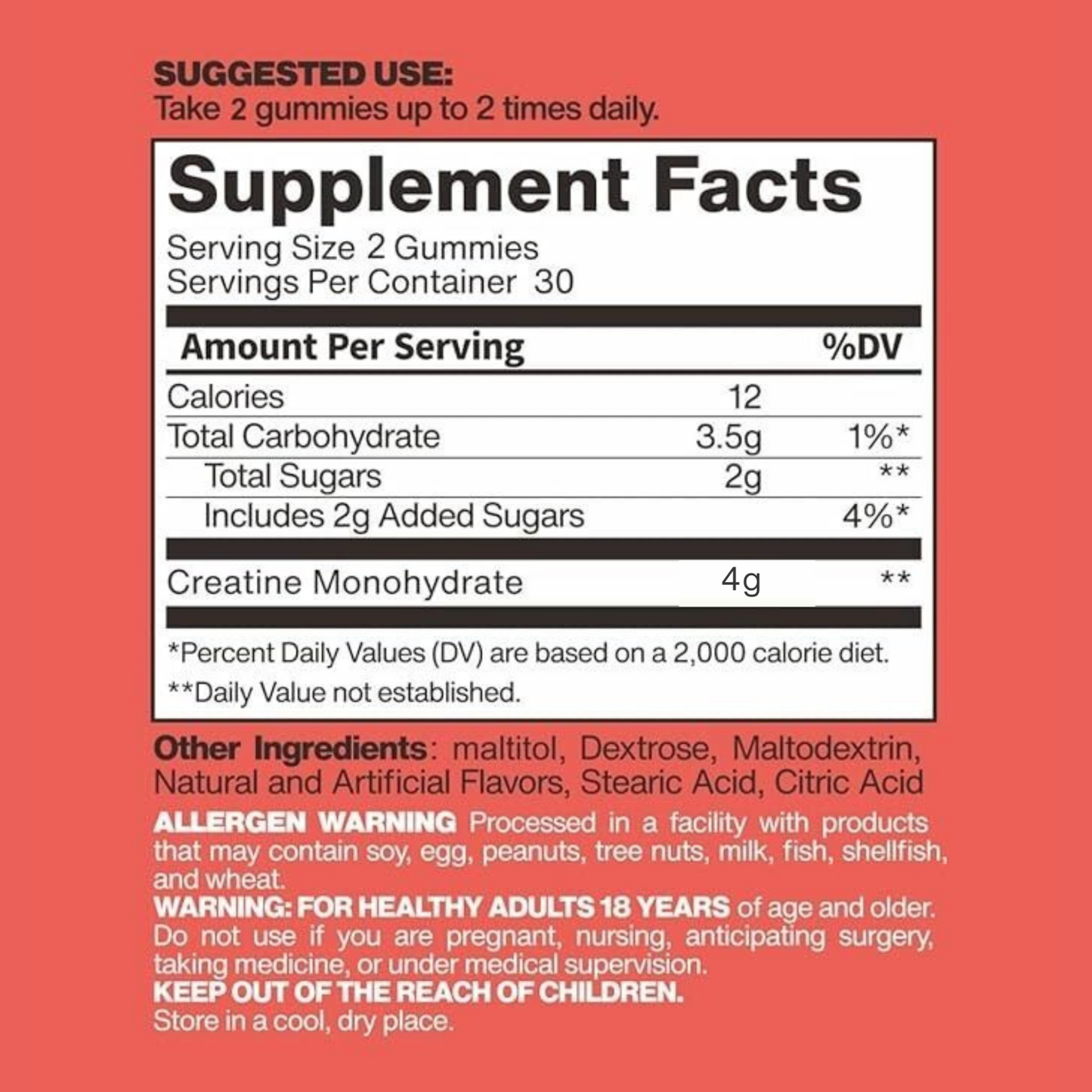 Creatine Monohydrate Gummies 4g per serve - Strawberry image 6