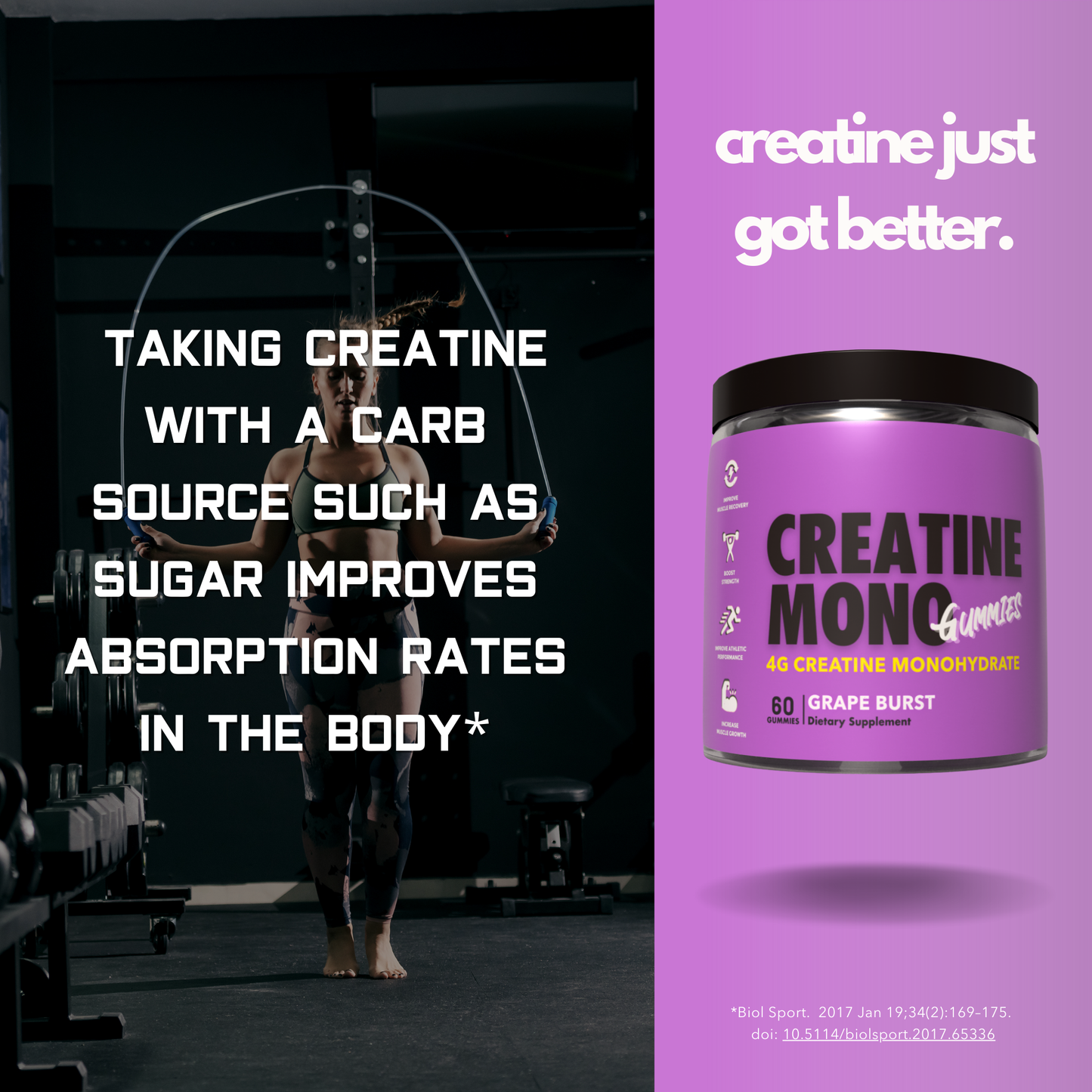 Creatine Monohydrate Gummies 4g GRAPE BURST