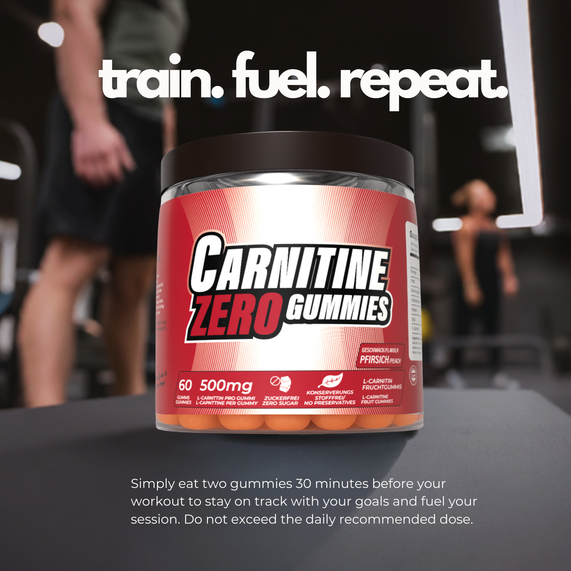 L-Carnitine Tartrate Gummies 1000mg German Engineered - Peach Flavour Gummy Lab L-Carnitine Tartrate Gummies 1000mg German Engineered - Peach Flavour Gummy Lab