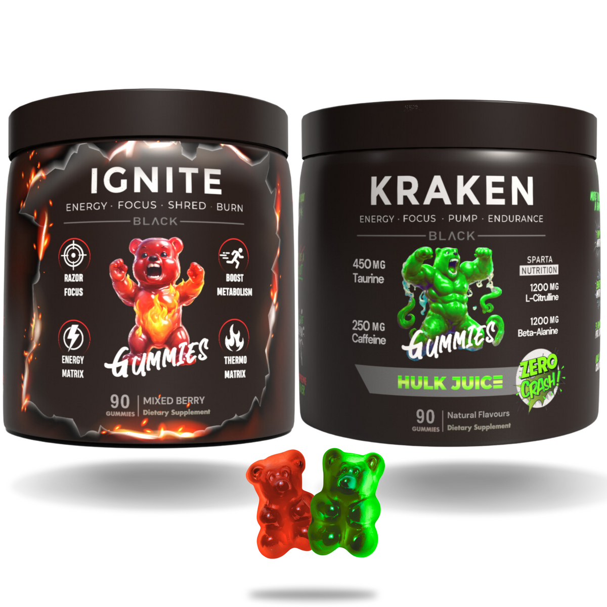 Kraken + Ignite Energy Stack – Extreme Focus, Fat Burn & Performance Gummies