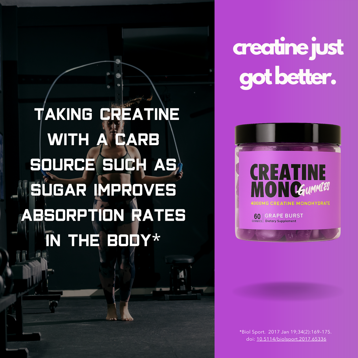 Creatine Monohydrate Gummies 4g GRAPE BURST