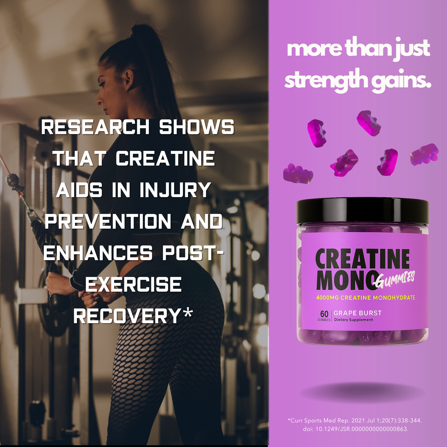 Creatine Monohydrate Gummies 4g GRAPE BURST