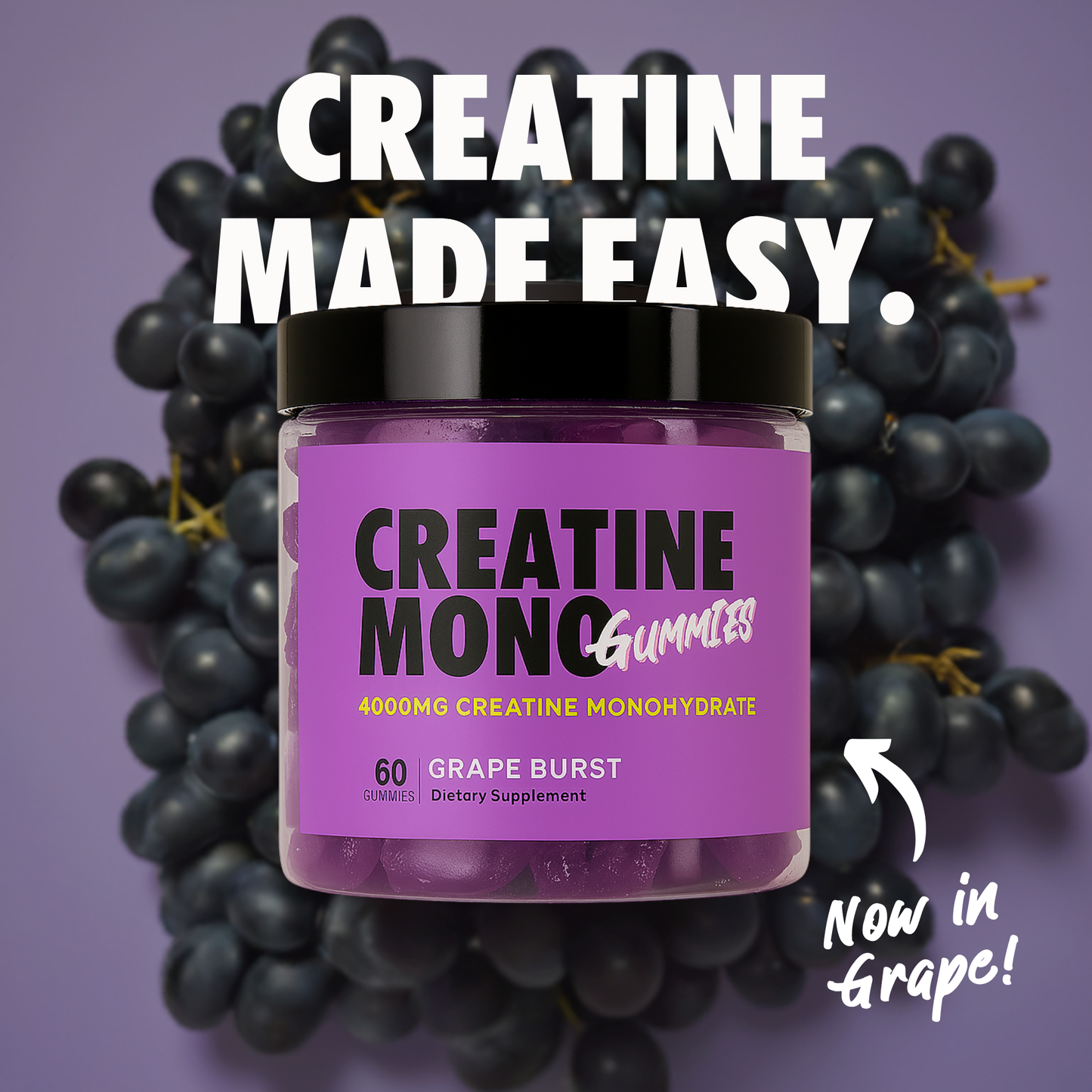 Creatine Monohydrate Gummies 4g GRAPE BURST