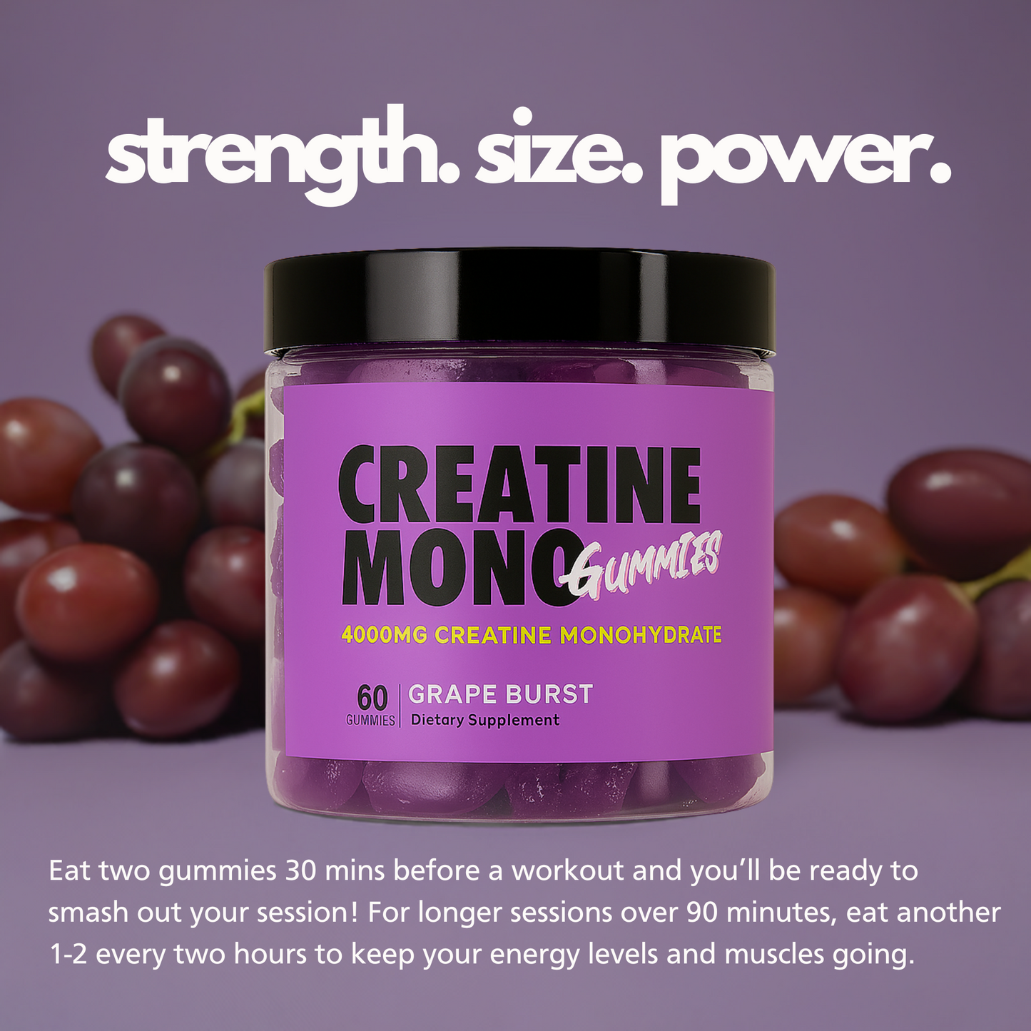Creatine Monohydrate Gummies 4g GRAPE BURST
