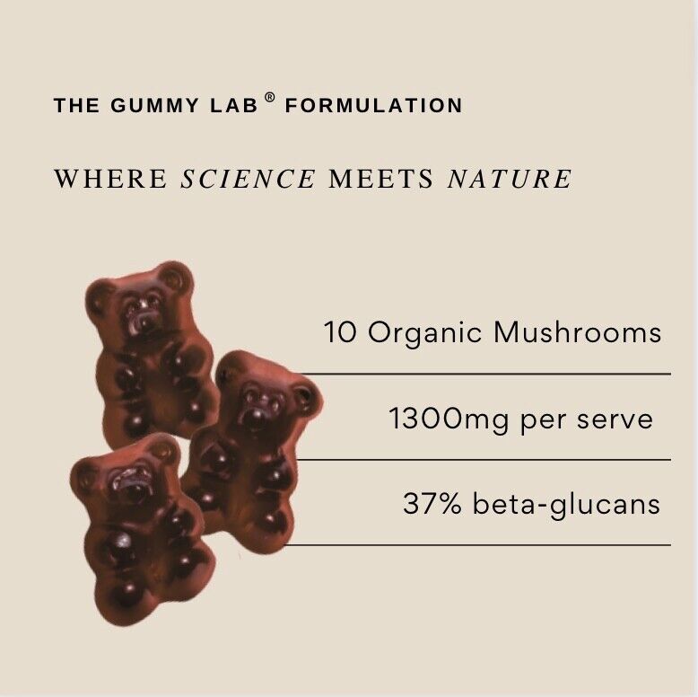 10 in 1 Mushroom Blend Gummies with Reishi, Lion's Mane & Chaga image 1