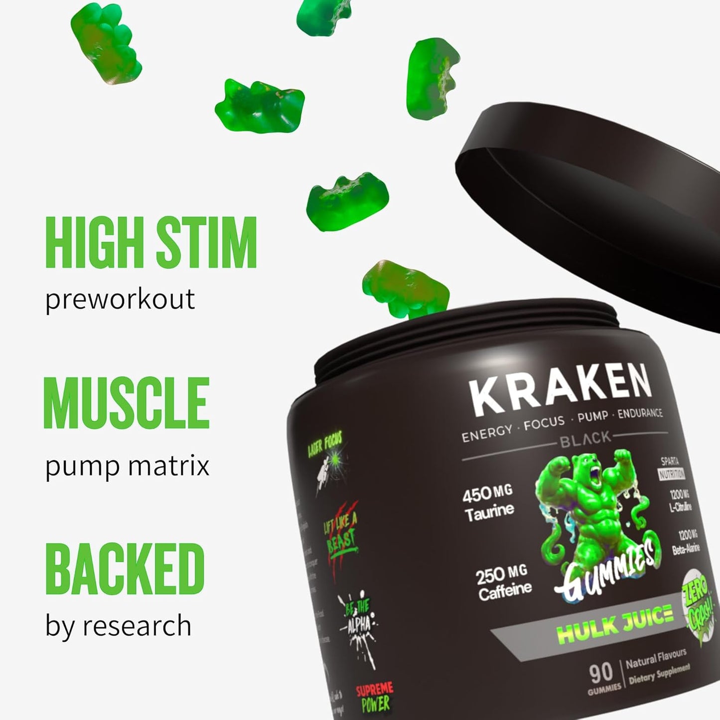 Kraken Gummies - Stim Pre Workout Gummies 60 Serves