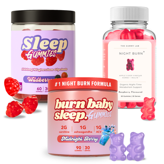 Night Recovery Triple Stack – Night Burn + Burn Baby Sleep + MG2+ Gummies