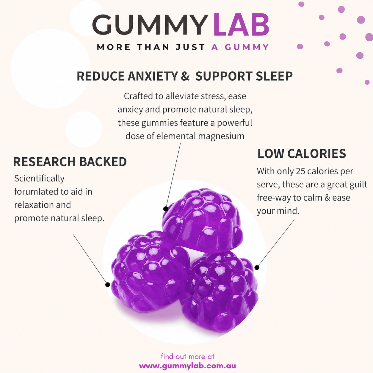 Sleep Gummies with Magnesium Glycinate – 1000mg Wildberry Flavor 30 Servings