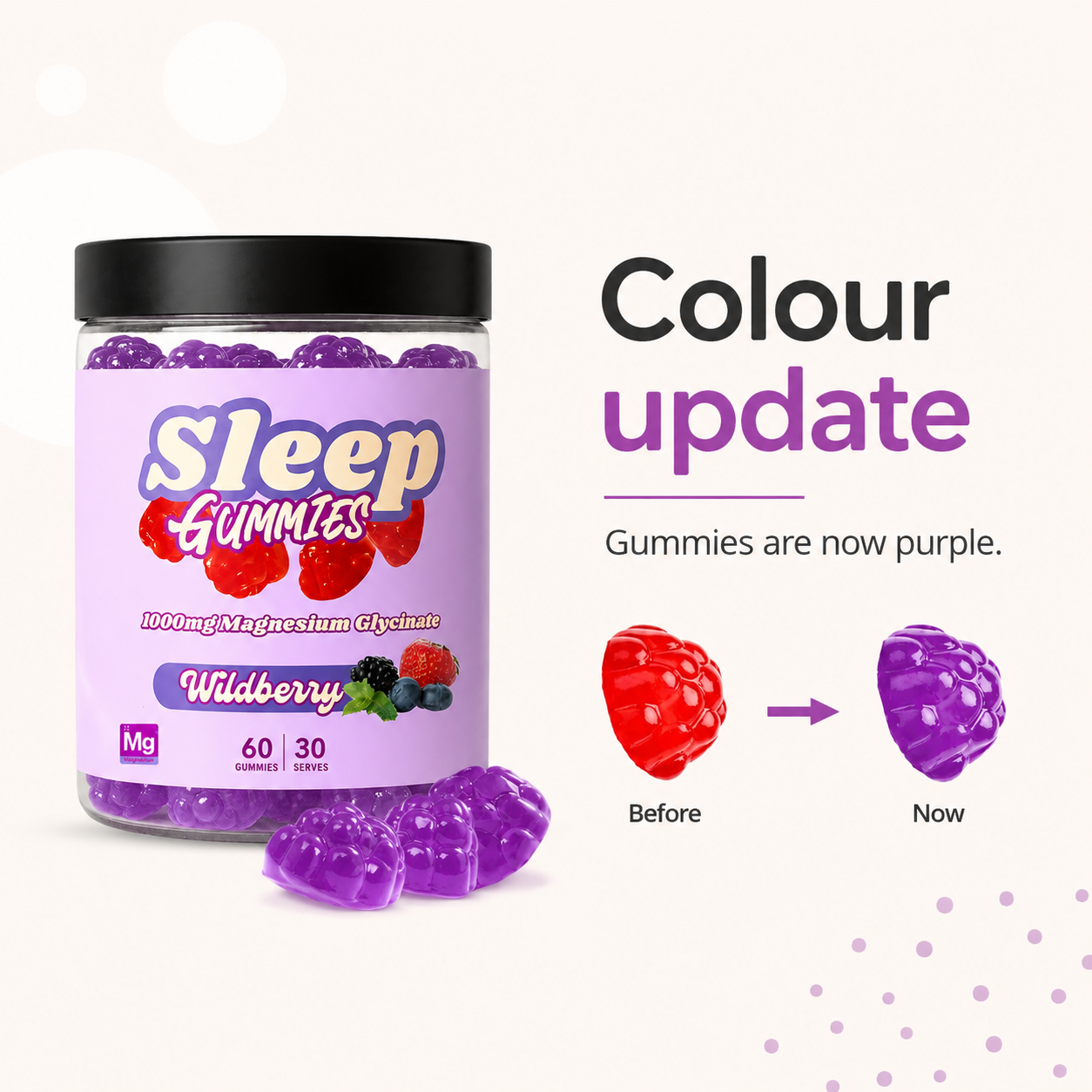 Sleep Gummies with Magnesium Glycinate – 1000mg Wildberry Flavor 30 Servings