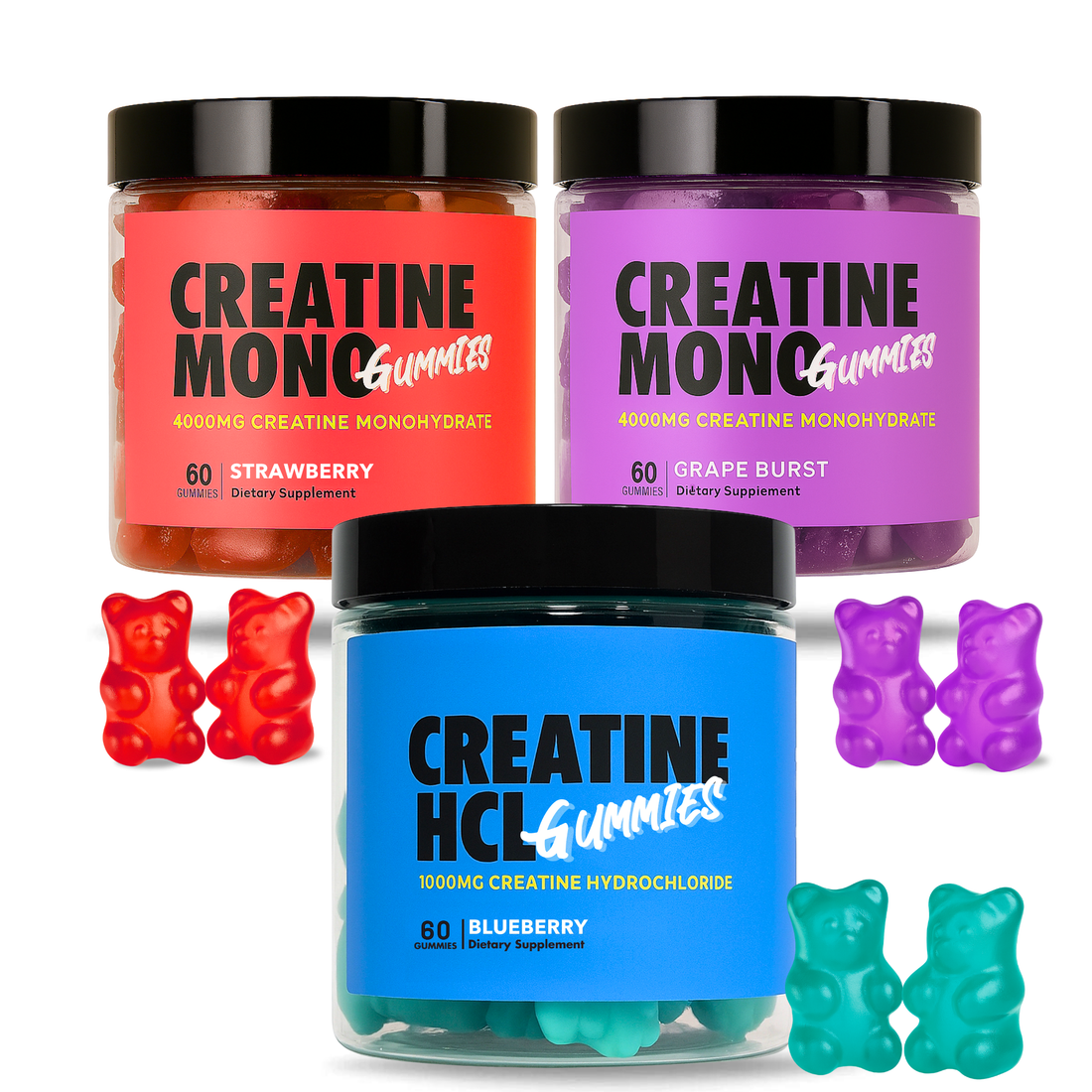 The Gummy Lab Creatine Mono 4G & Creatine HCL Gummies Triple Pack