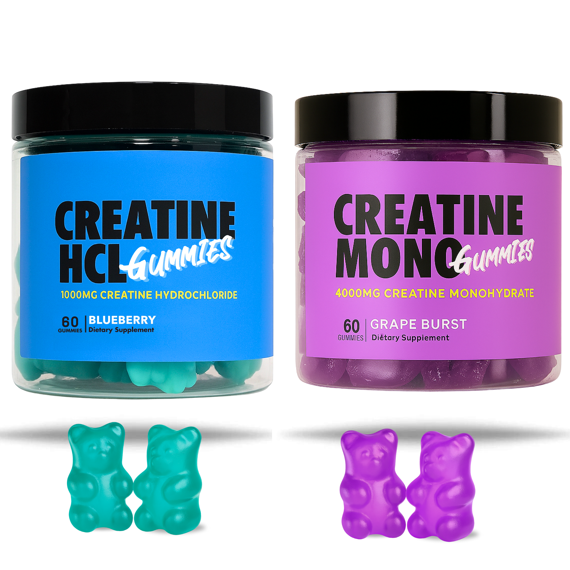 Lean Training Stack – Grape Mono × Blueberry HCL Creatine Gummies