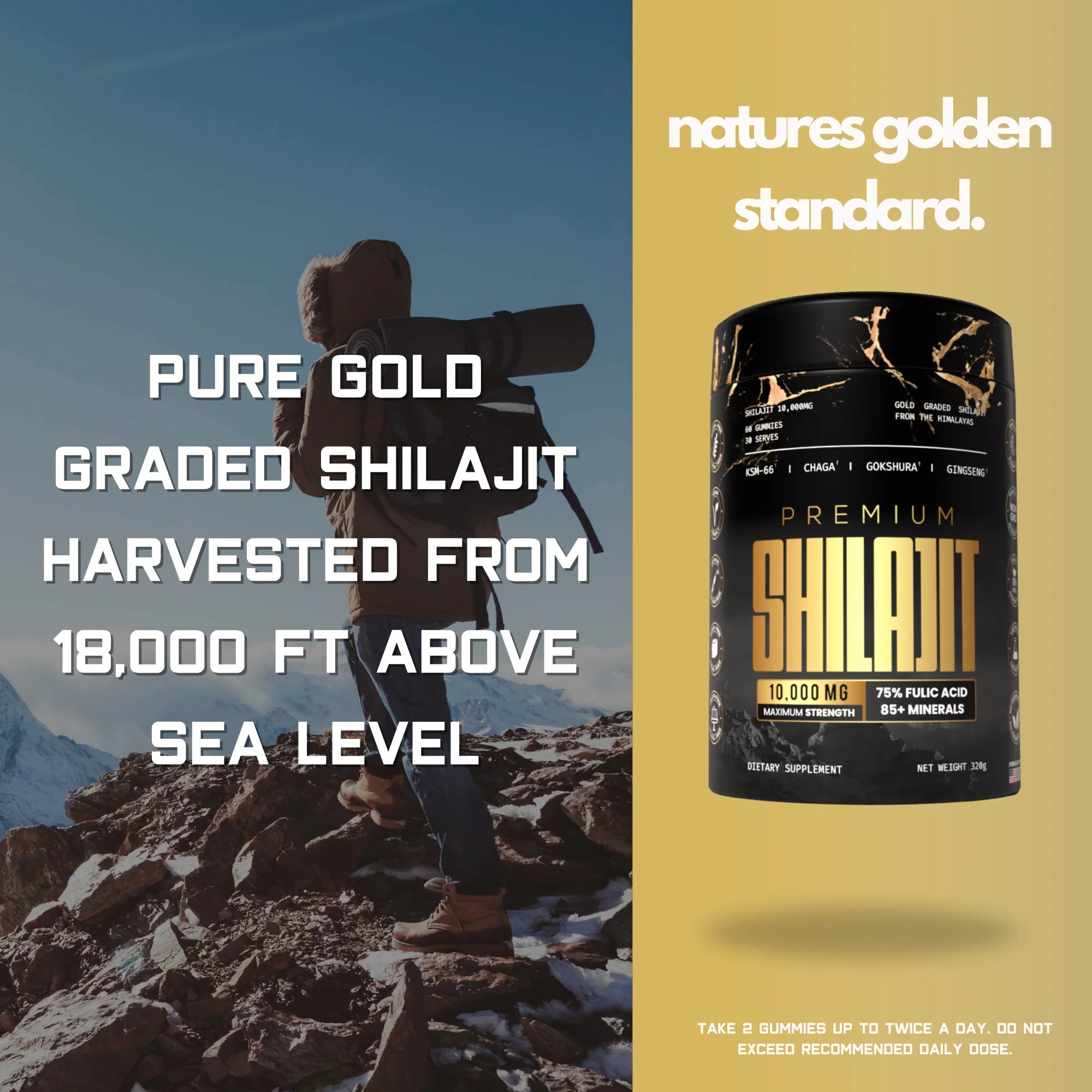 Shilajit Gold Gummies with Ashwagandha, Gokshura & more