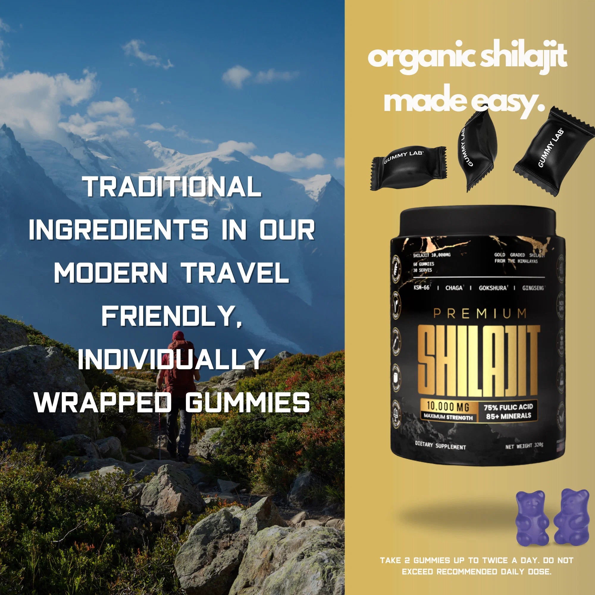 Shilajit Gold Gummies with Ashwagandha, Gokshura & more