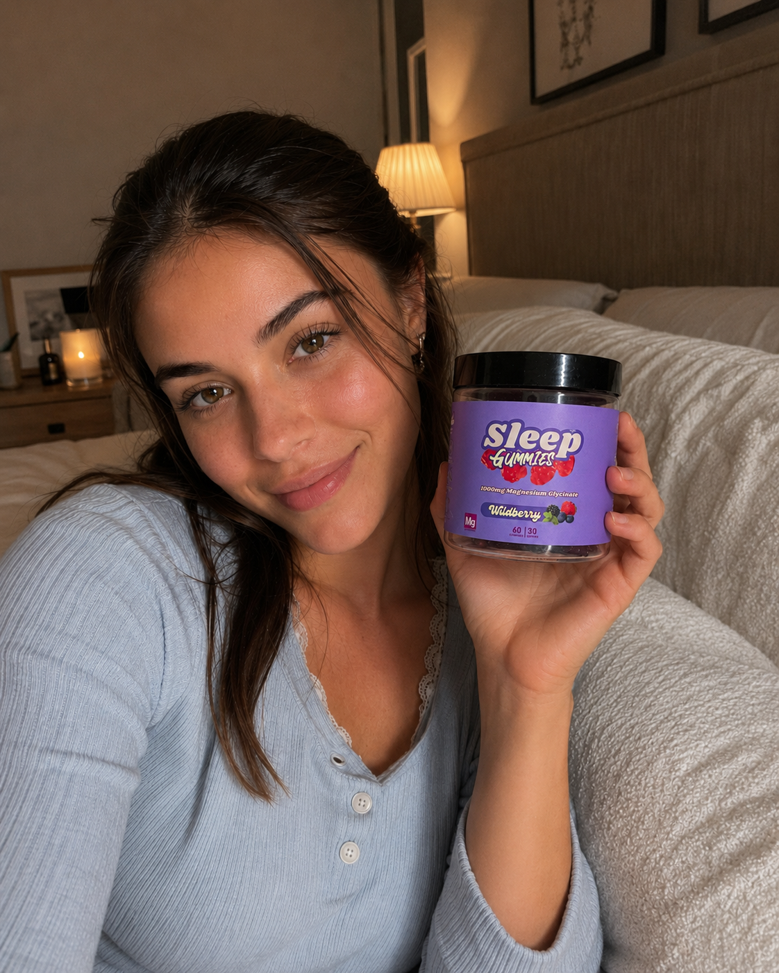 Sleep Gummies with Magnesium Glycinate – 1000mg Wildberry Flavor 30 Servings