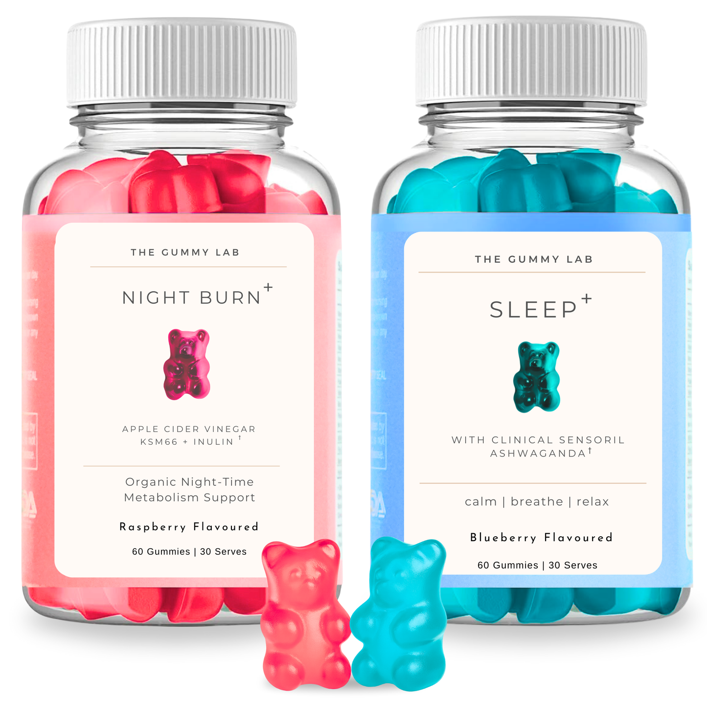 Night Burn + Sleep Gummies Twin Pack – Night Fat Burn & Stress Relief Support