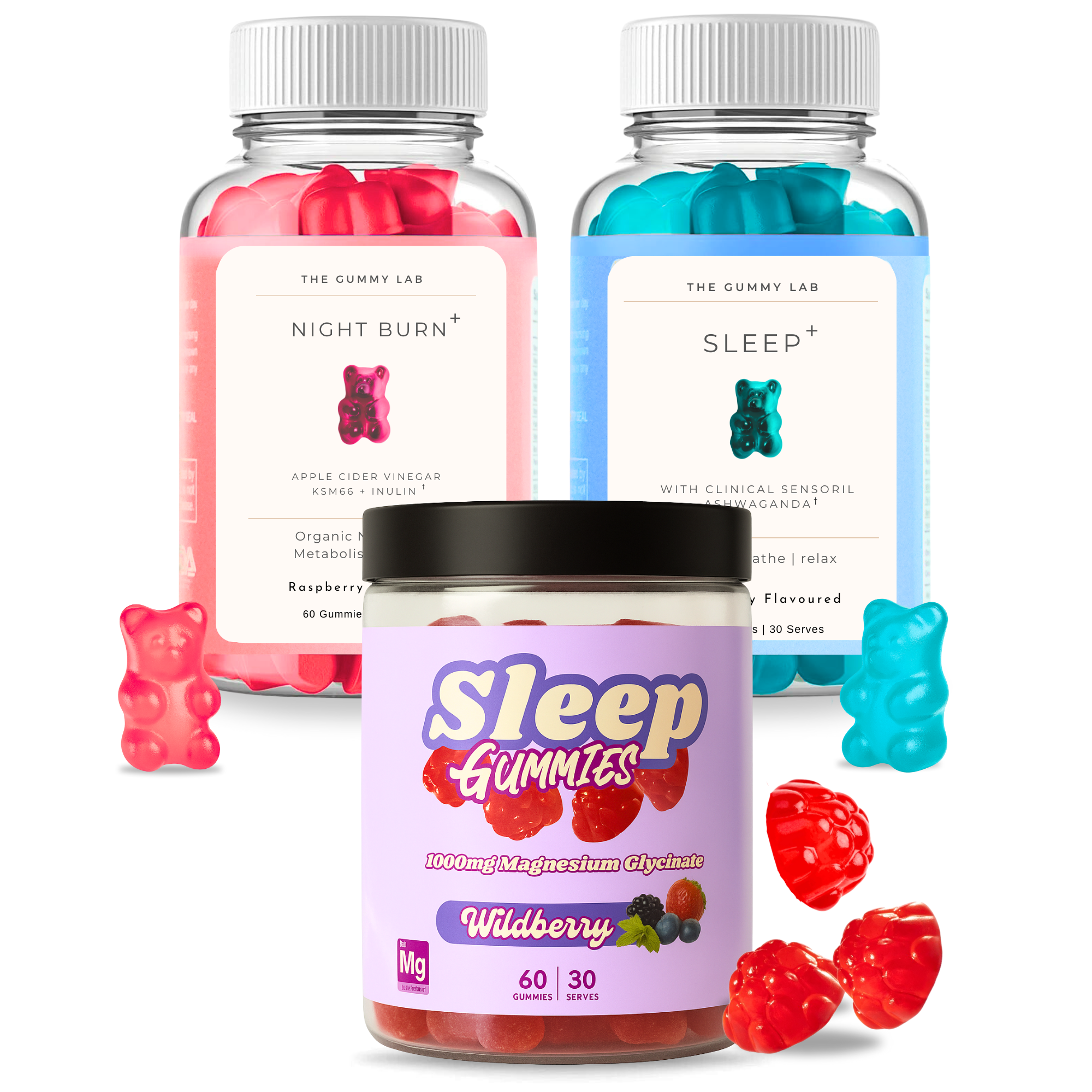 Calm & Sleep Triple Stack – Night Burn + Sleep + Magnesium Gummies