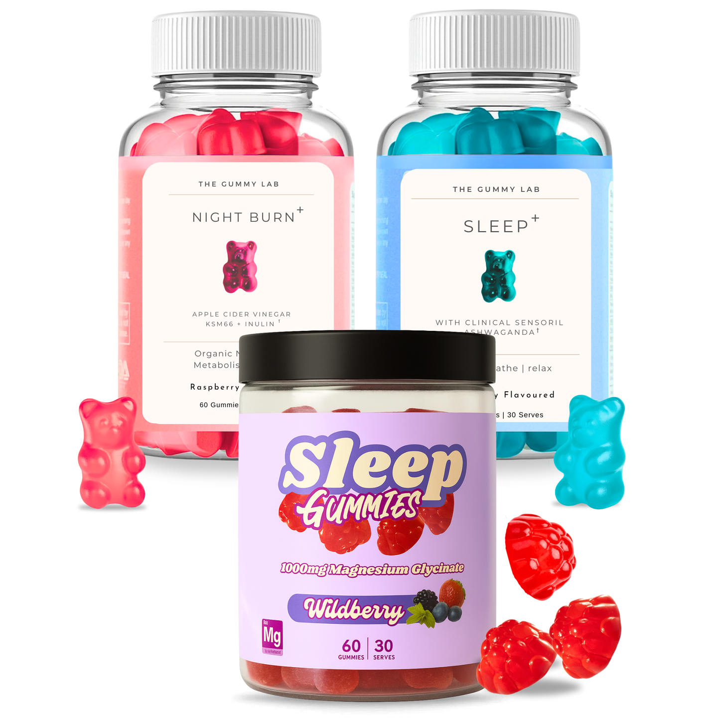 Calm & Sleep Triple Stack – Night Burn + Sleep + Magnesium Gummies