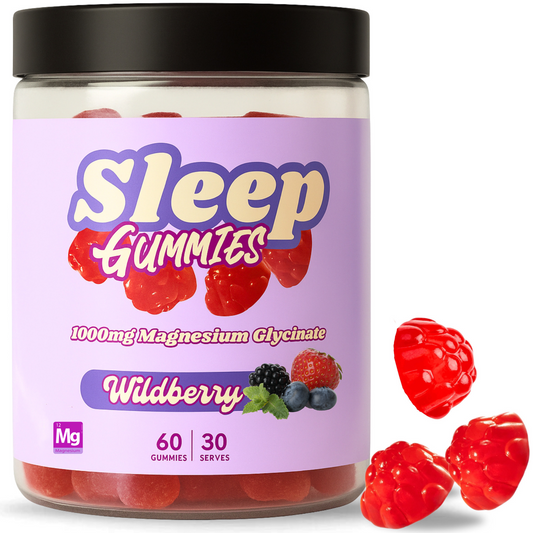 Sleep Gummies with Magnesium Glycinate – 1000mg Wildberry Flavor 30 Servings