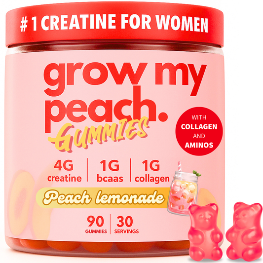 Grow My Peach Gummies - Booty Builder with Creatine, BCAAs & Collagen