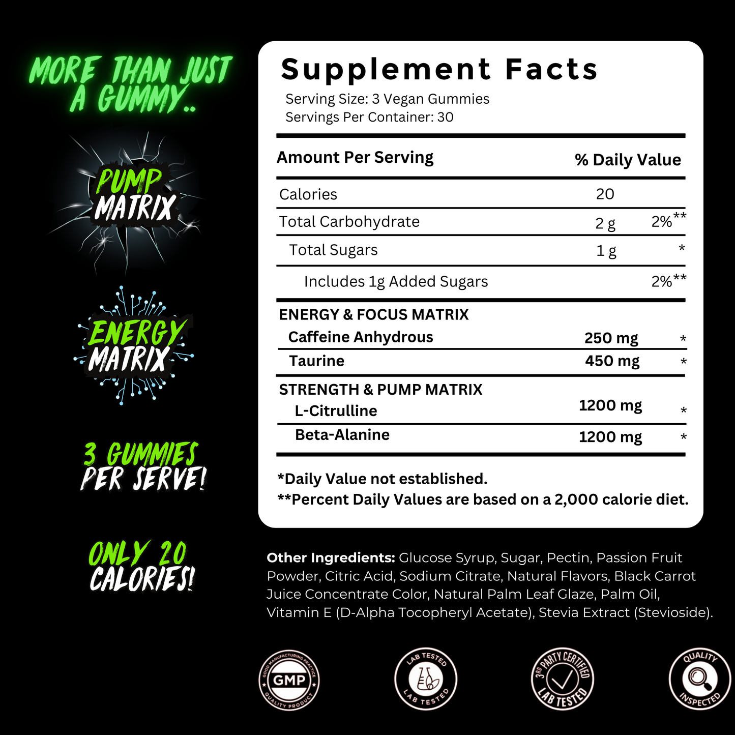 Kraken Stim Pre-Workout Gummies for Focus, Energy & Endurance 90 pcs