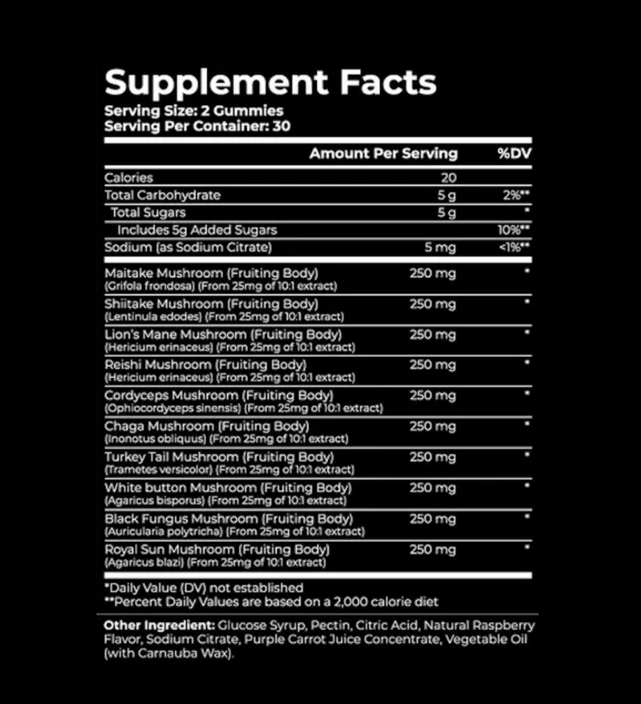 10 in 1 Mushroom Blend Gummies with Reishi, Lion's Mane & Chaga image 5