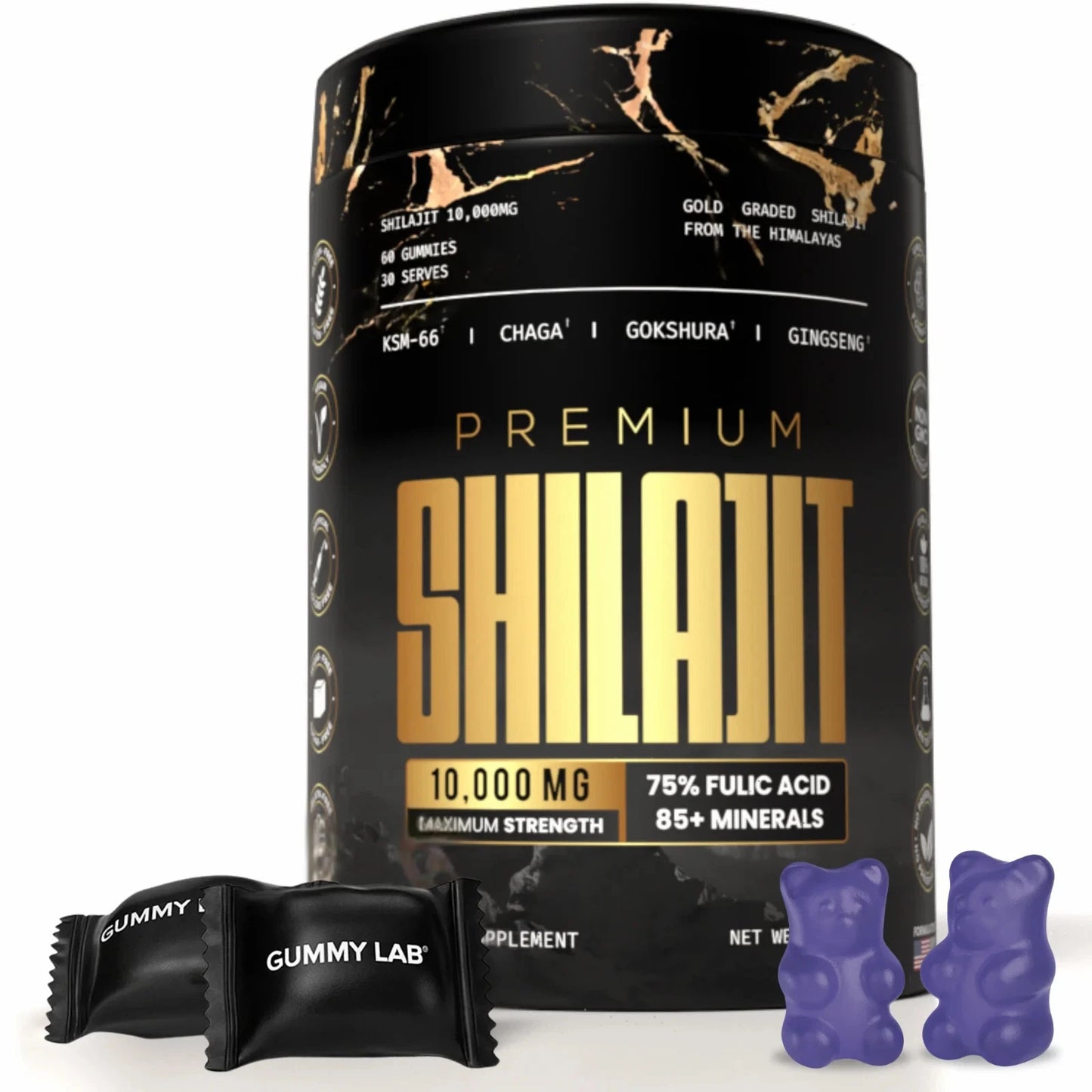 Shilajit Gold Gummies with Ashwagandha, Gokshura & more