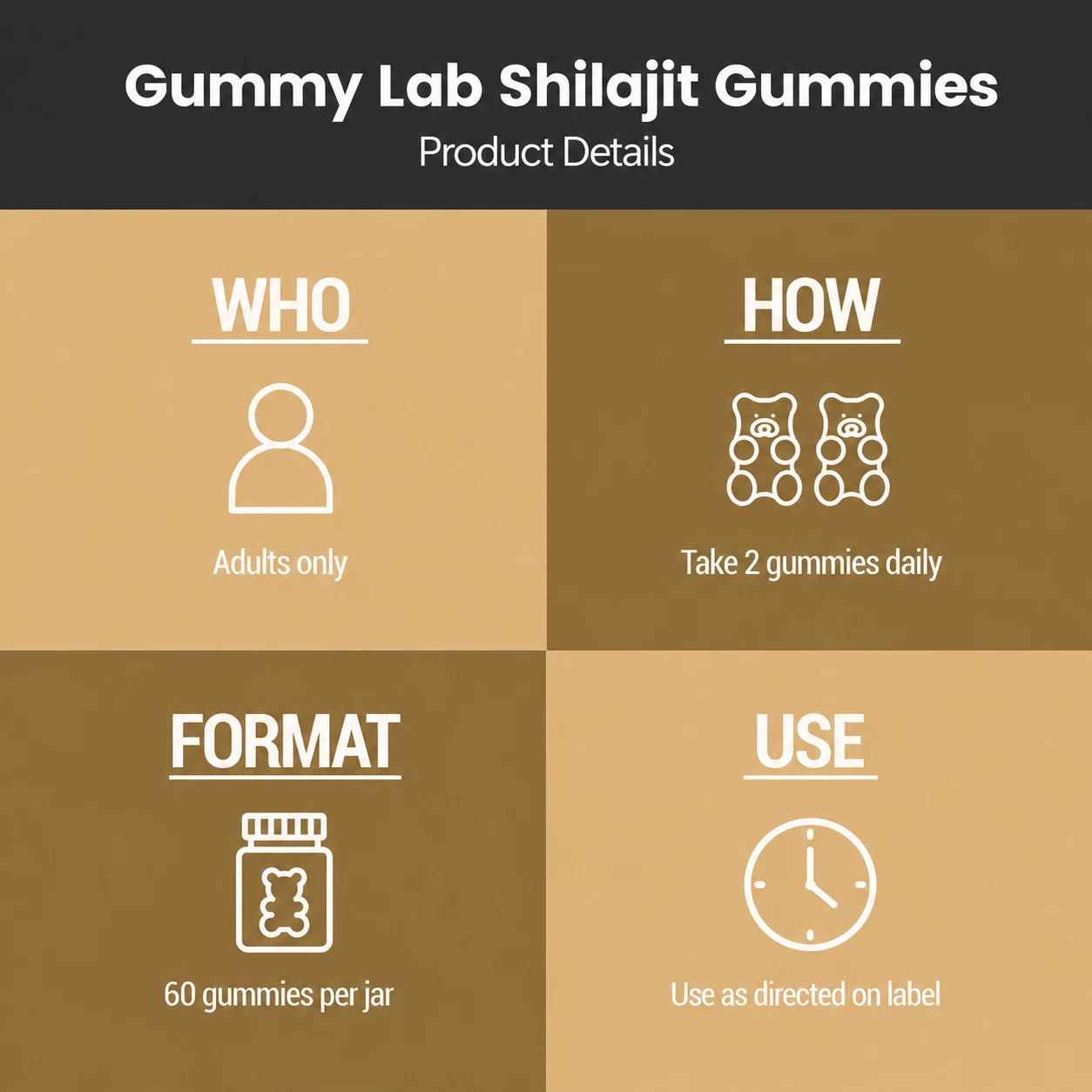 Shilajit Gold Gummies with Ashwagandha, Gokshura & more