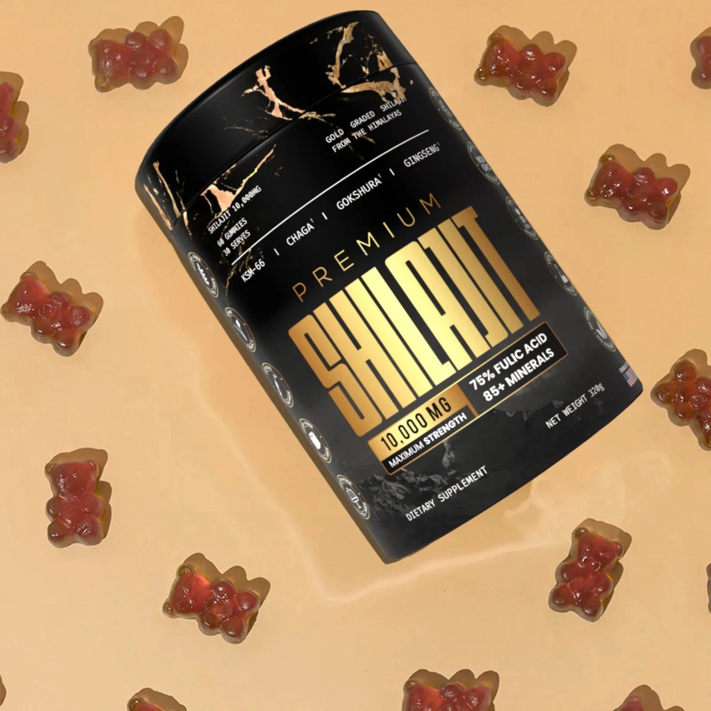 Shilajit Gold Gummies with Ashwagandha, Gokshura & more